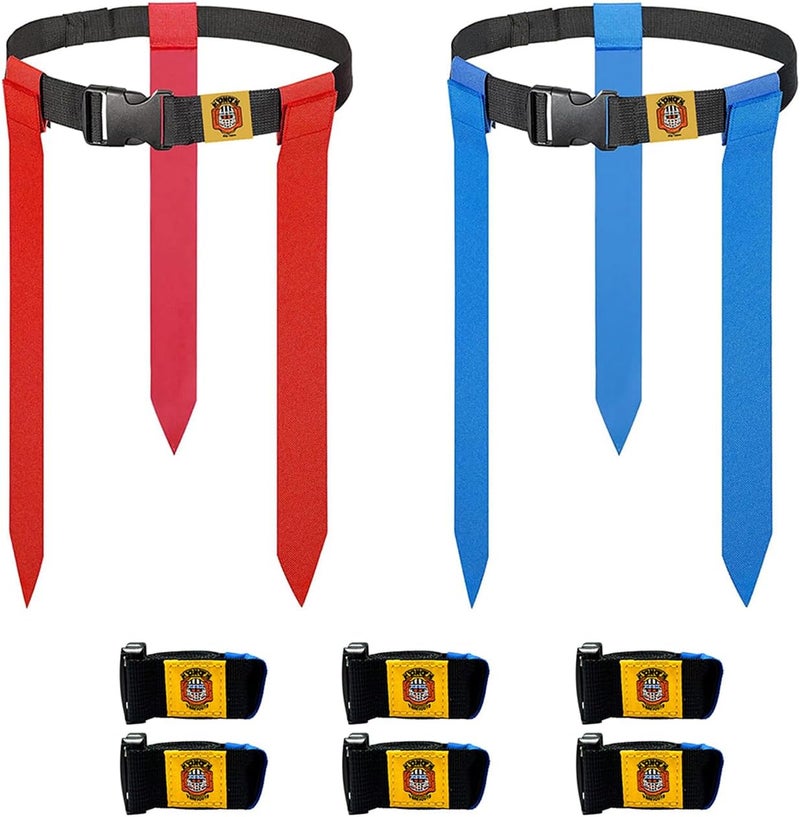 Ynotus Flag Football Belts for Kids&Adult 6/10/14 Adjustable Flag Football Set 14 Player With 42 Flags For Flag Football Flags Belts - Image 1